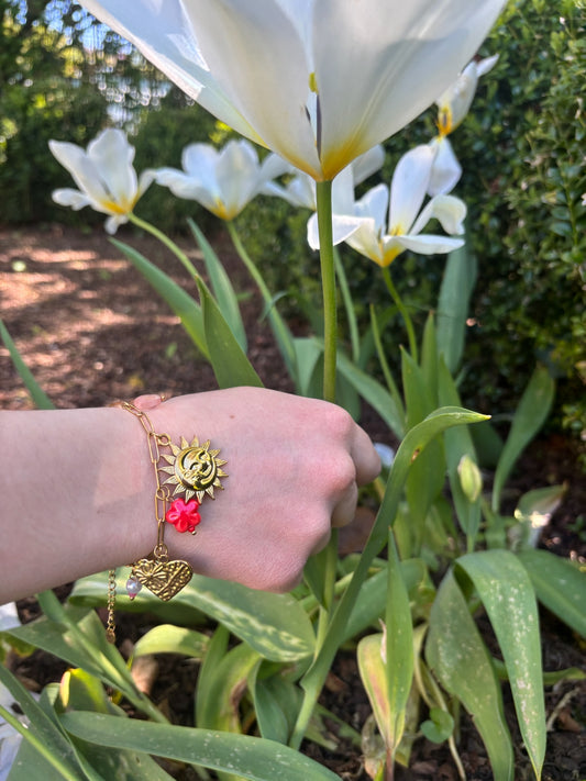 Bracelet June en acier inoxydable rose/doré
