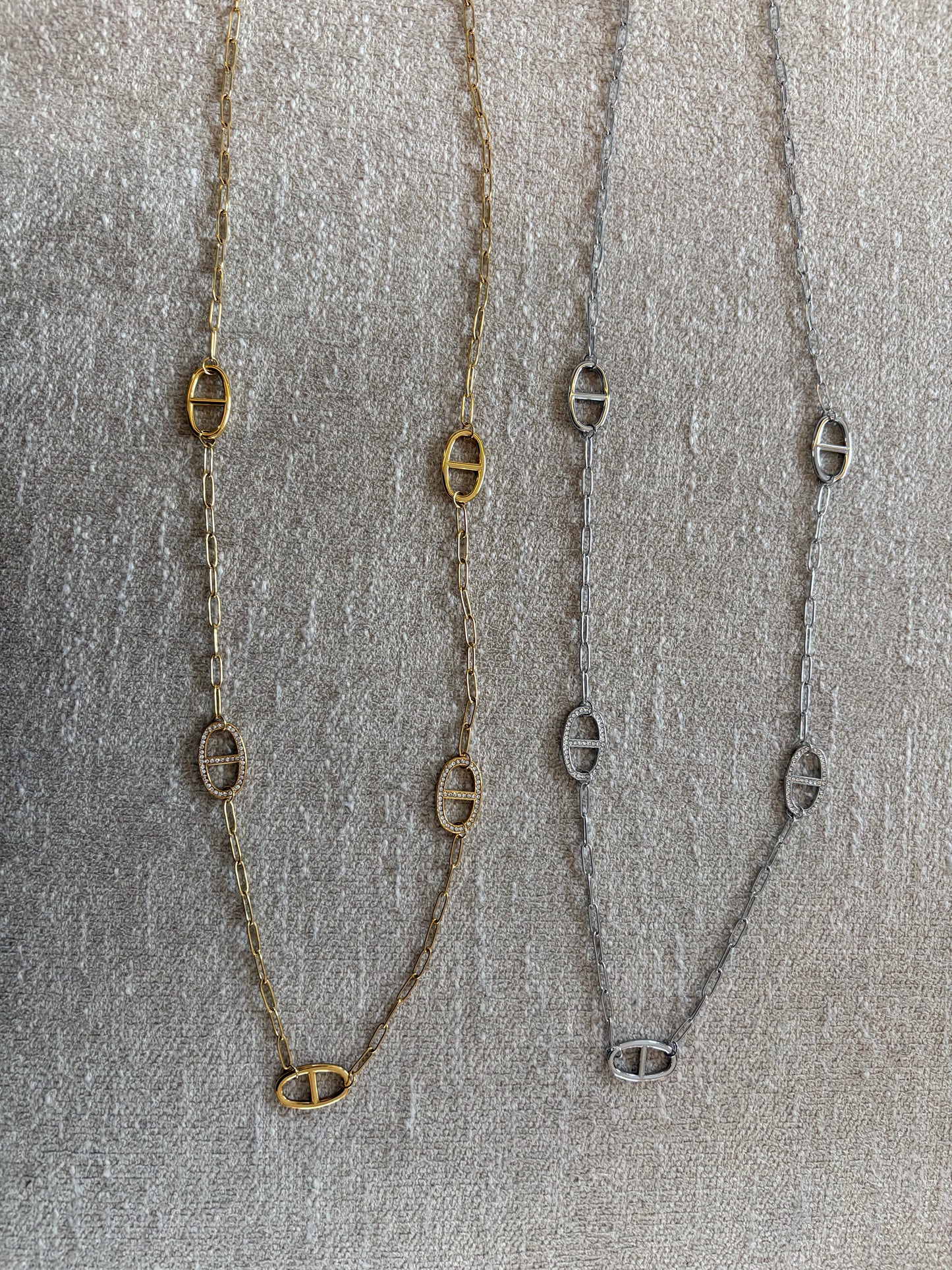 Collier Elisa en acier inoxydable argenté