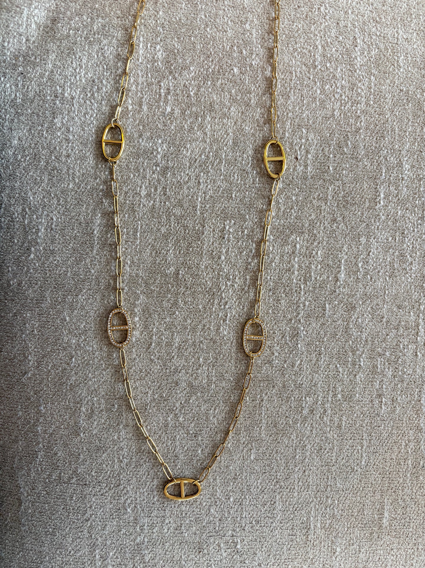 Collier Elisa en acier inoxydable doré