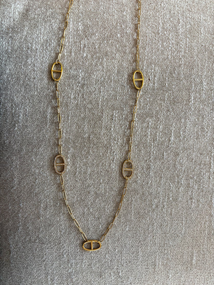 Collier Elisa en acier inoxydable doré