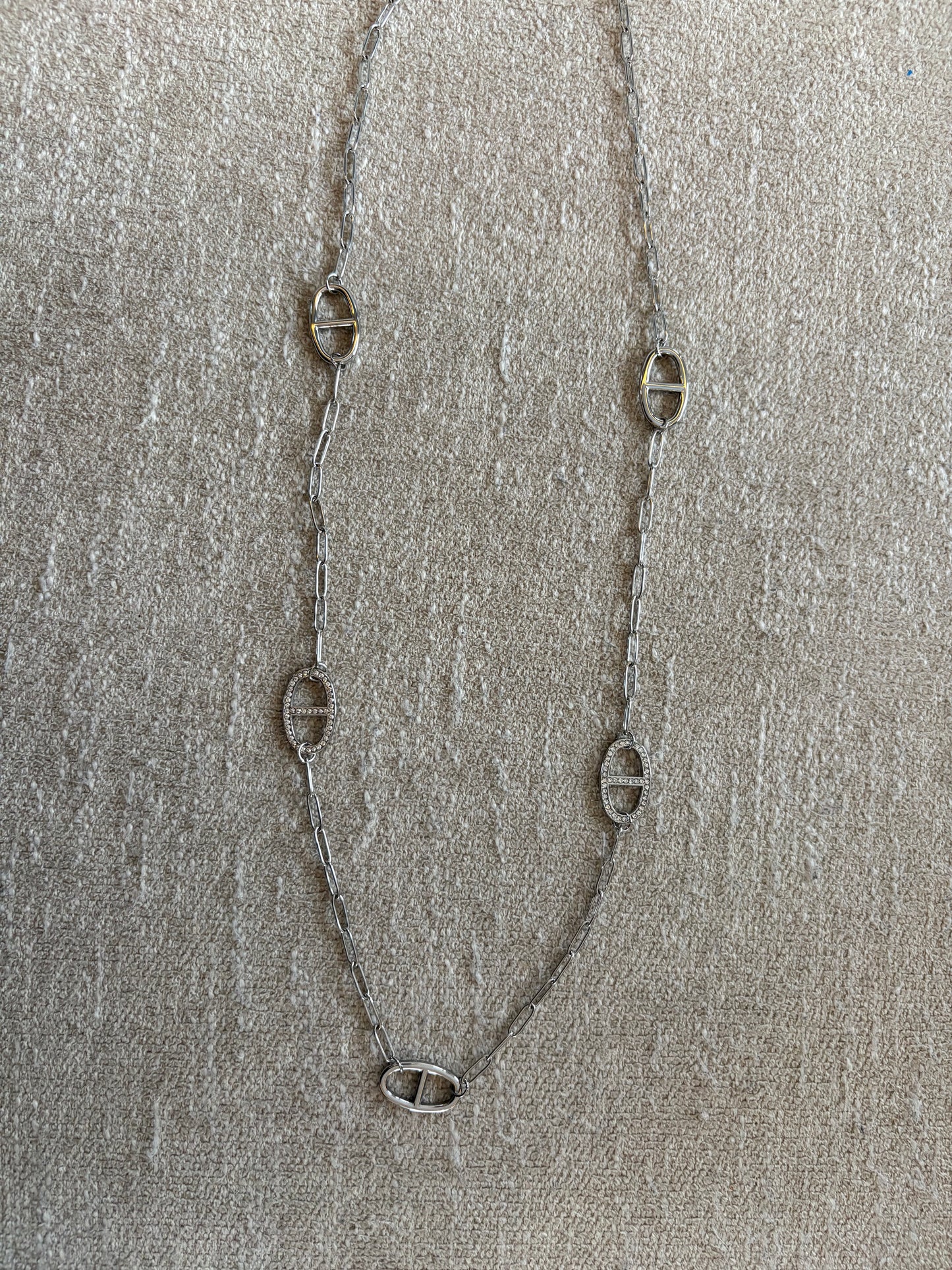 Collier Elisa en acier inoxydable argenté