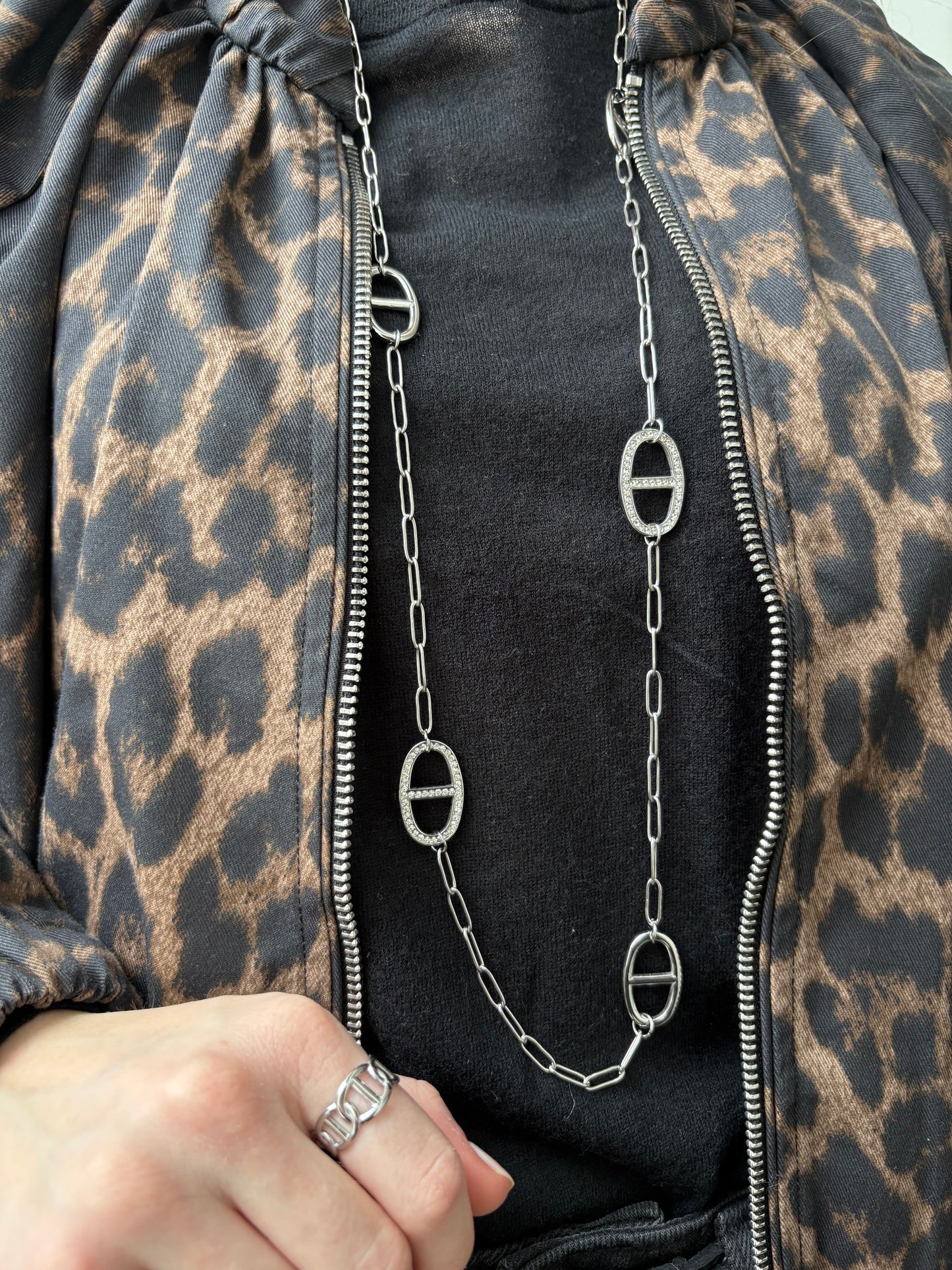 Collier Elisa en acier inoxydable argenté
