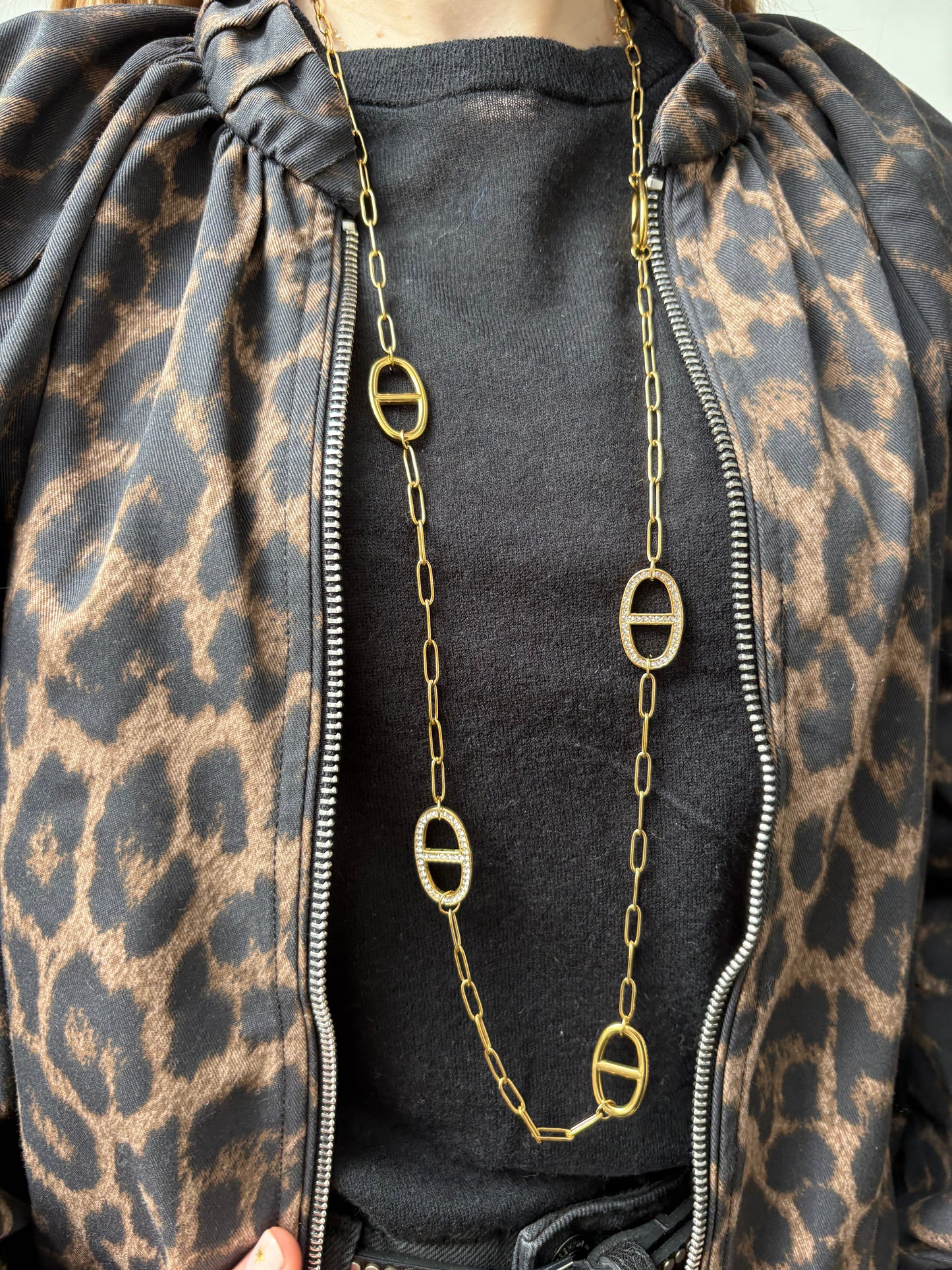 Collier Elisa en acier inoxydable doré