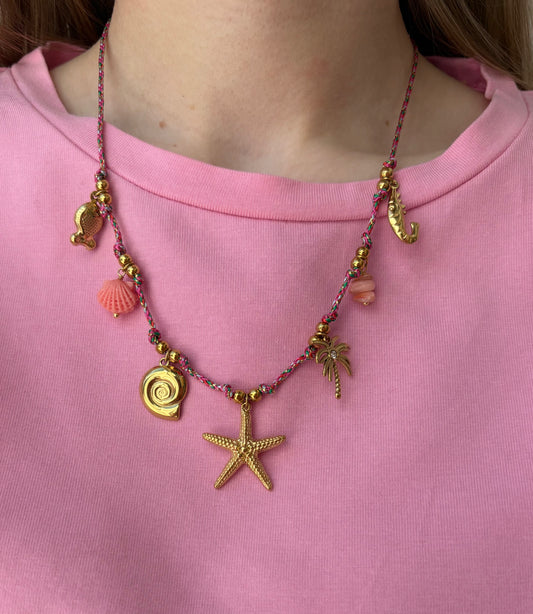 Collier Nevena en acier inoxydable rose/doré