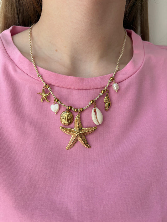 Collier Eloïse en acier inoxydable blanc/doré