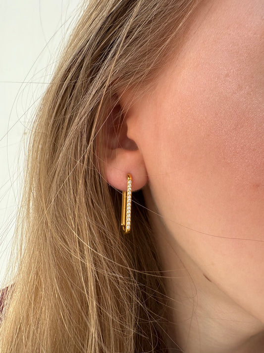 Boucles d'oreilles Rose en acier inoxydable dorées