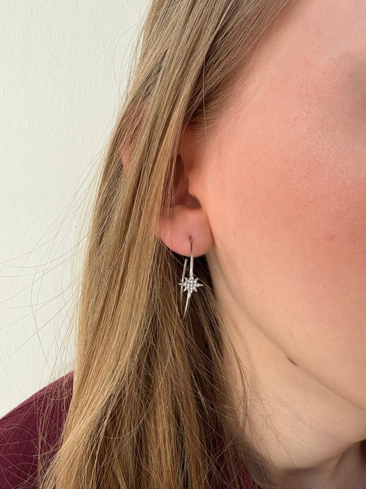 Boucles d'oreilles Iris en acier inoxydable argentées