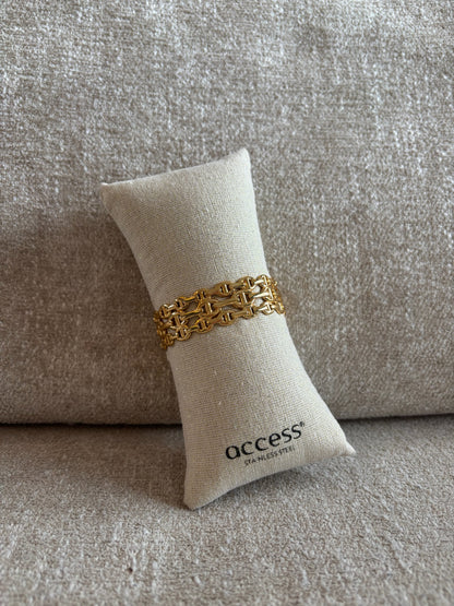 Bracelet jonc Louise en acier inoxydable doré