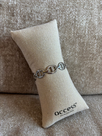Bracelet jonc Claire en acier inoxydable argenté