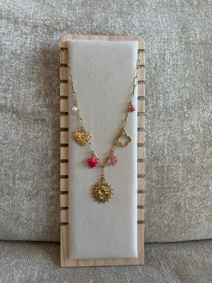 Collier June en acier inoxydable rose/doré