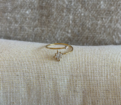 Bague Iris en acier inoxydable dorée