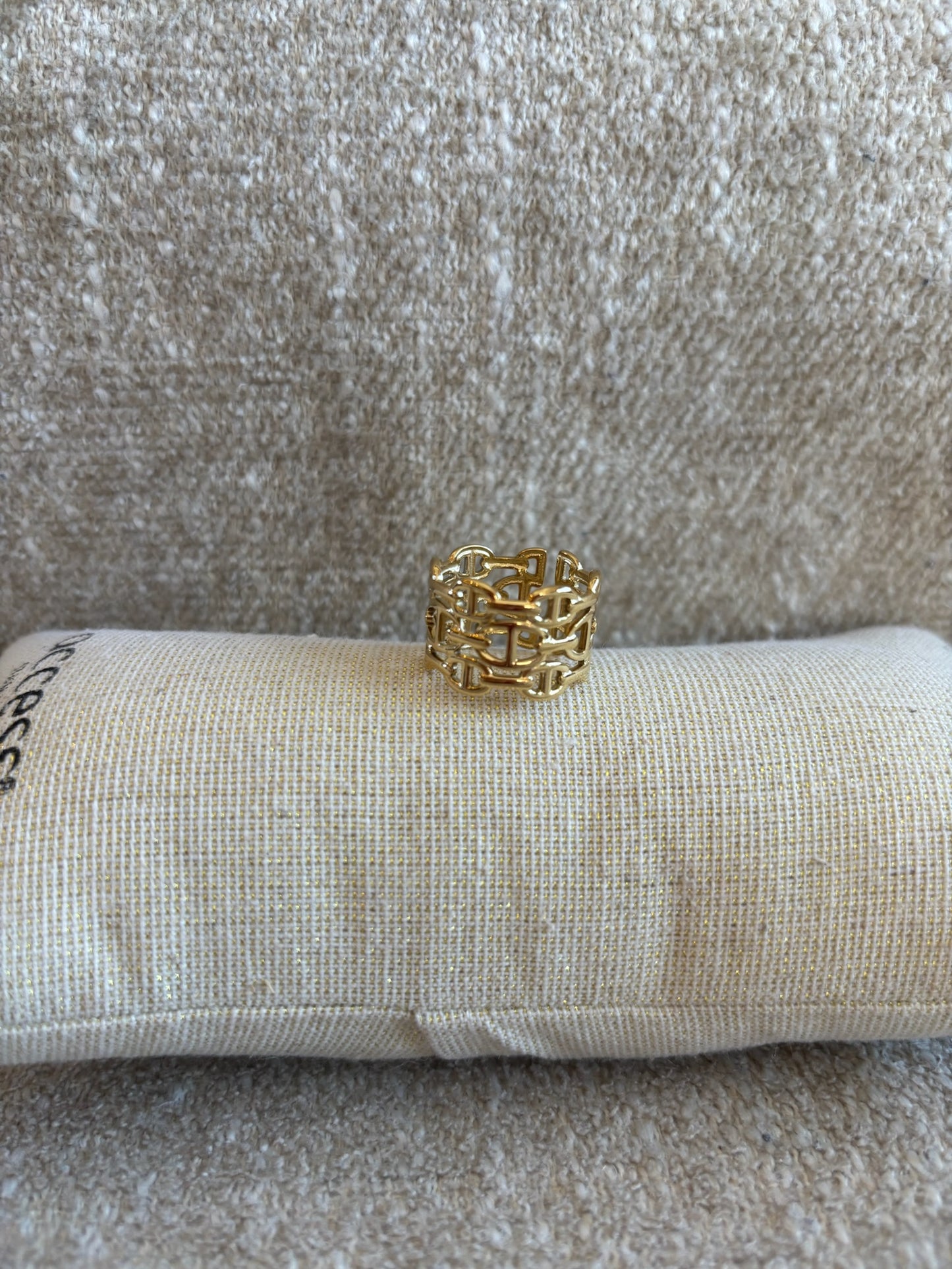 Bague Louise en acier inoxydable dorée