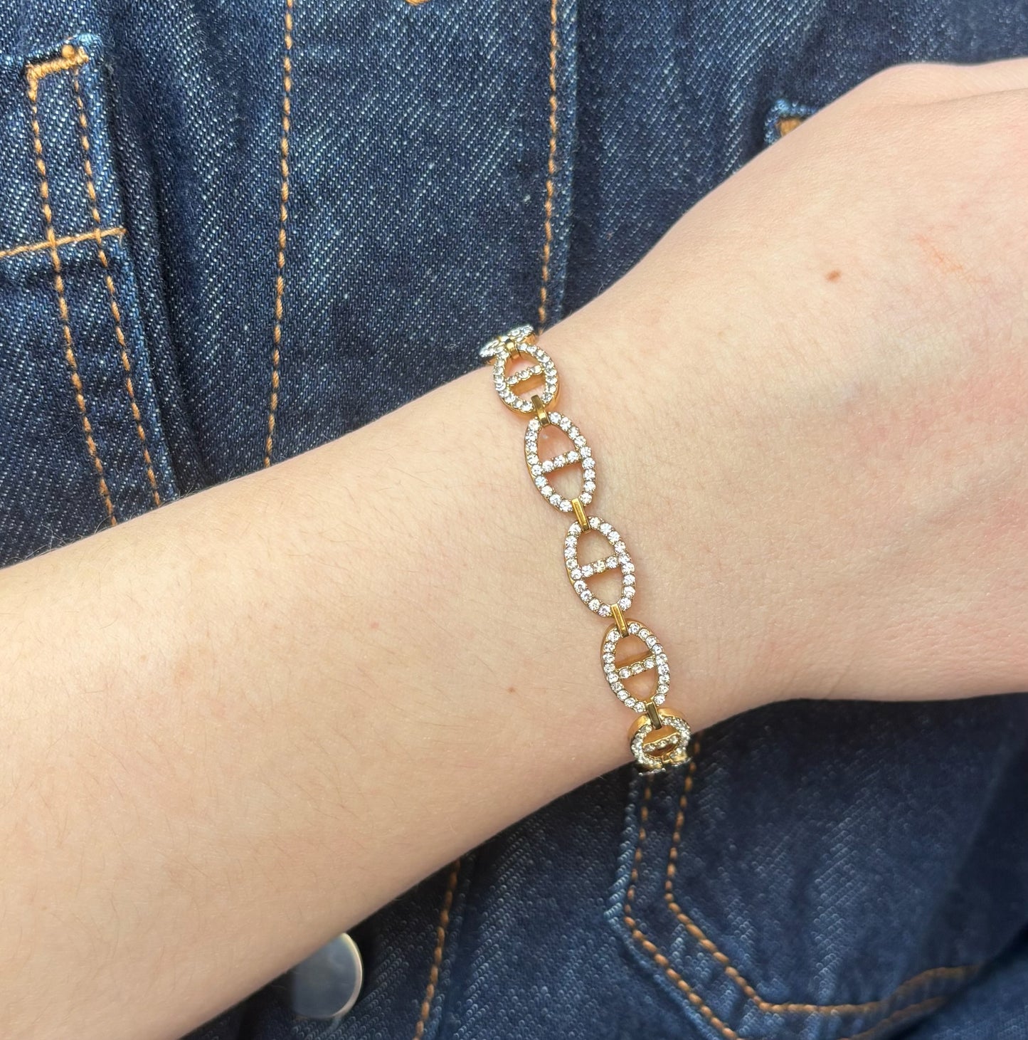 Bracelet Maya en acier inoxydable doré