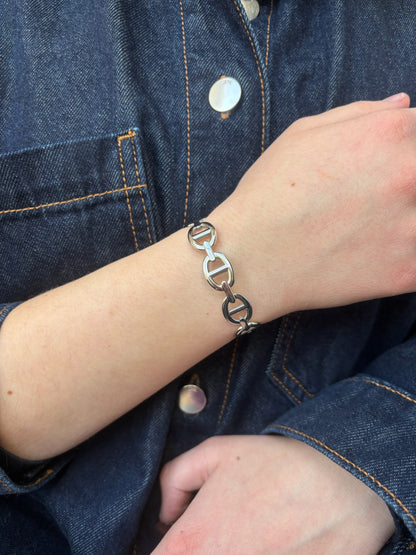 Bracelet jonc Claire en acier inoxydable argenté