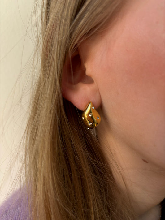 Boucles d'oreilles Inès en acier inoxydable dorées