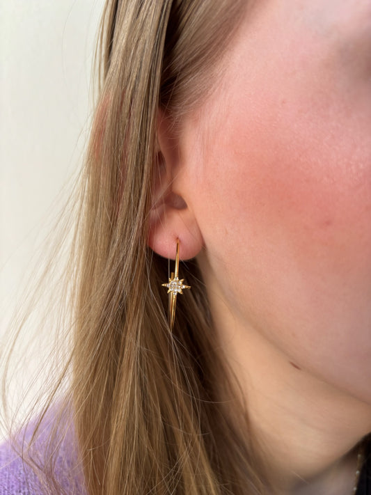 Boucles d'oreilles Iris en acier inoxydable dorées