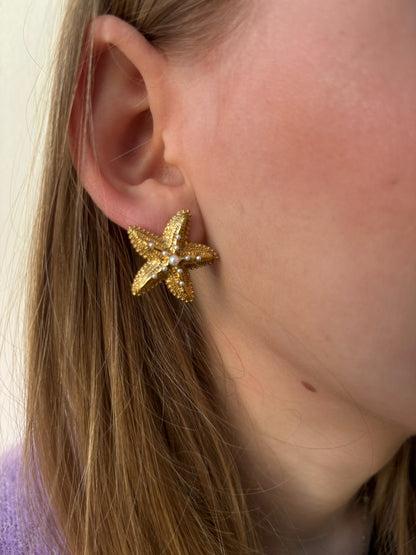 Boucles d'oreilles Héléna en acier inoxydable dorées