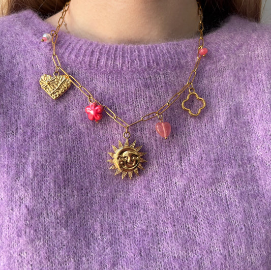 Collier June en acier inoxydable rose/doré