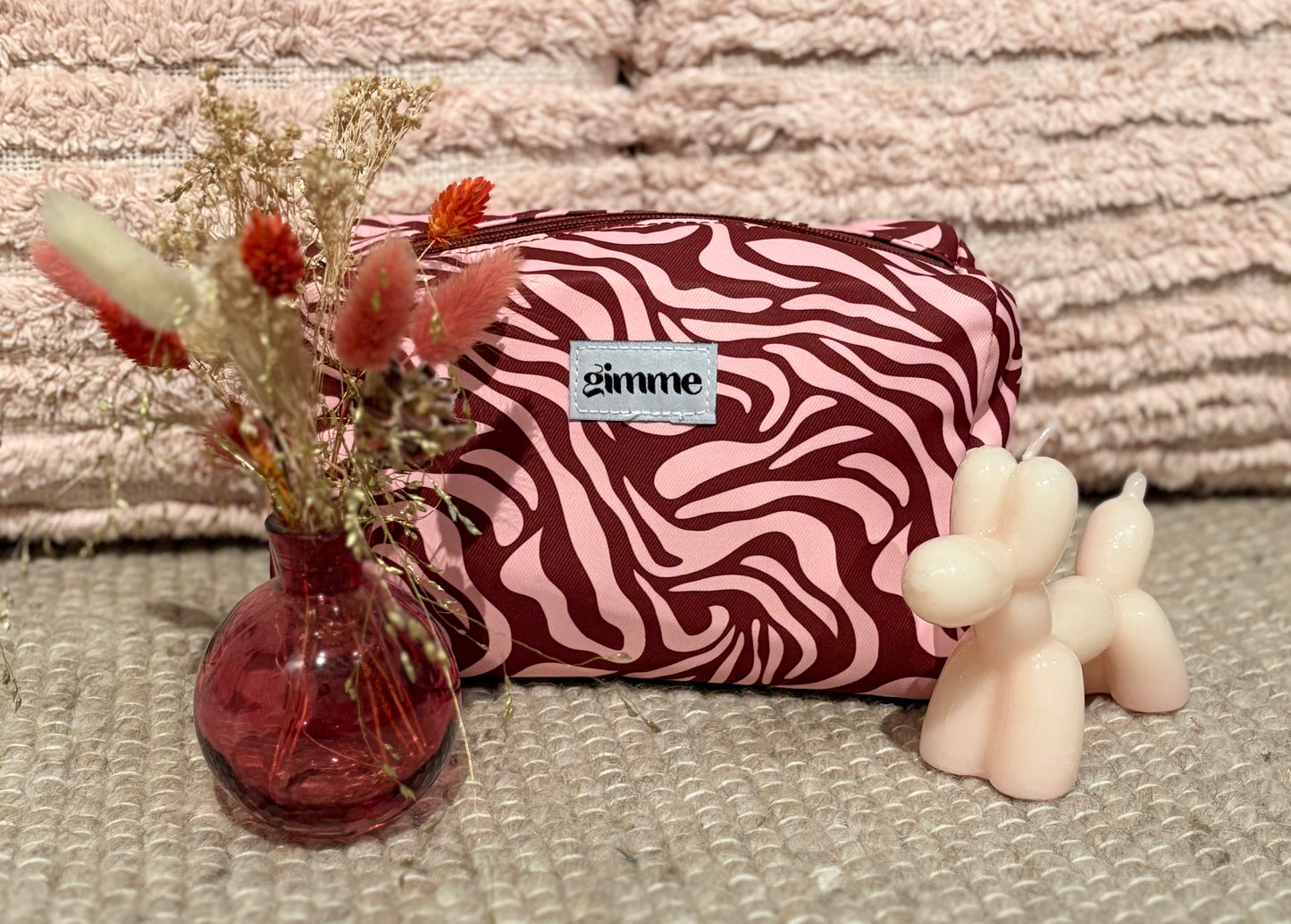 Trousse Venise rose/bordeaux