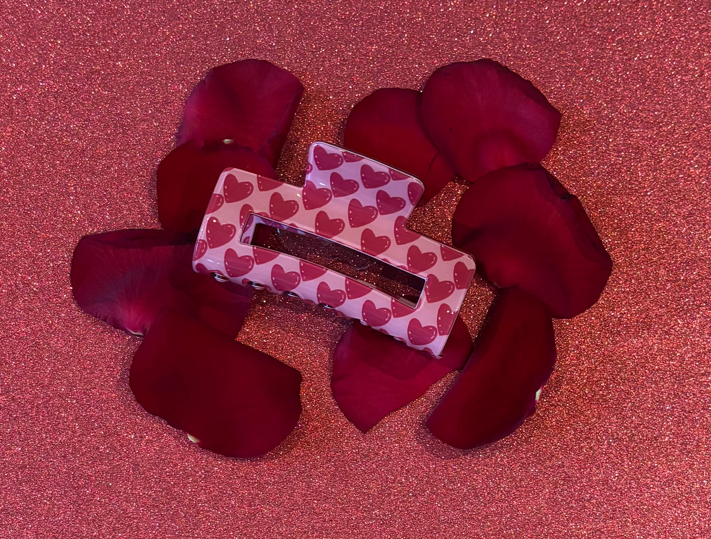 Pince cœurs rose Saint-Valentin