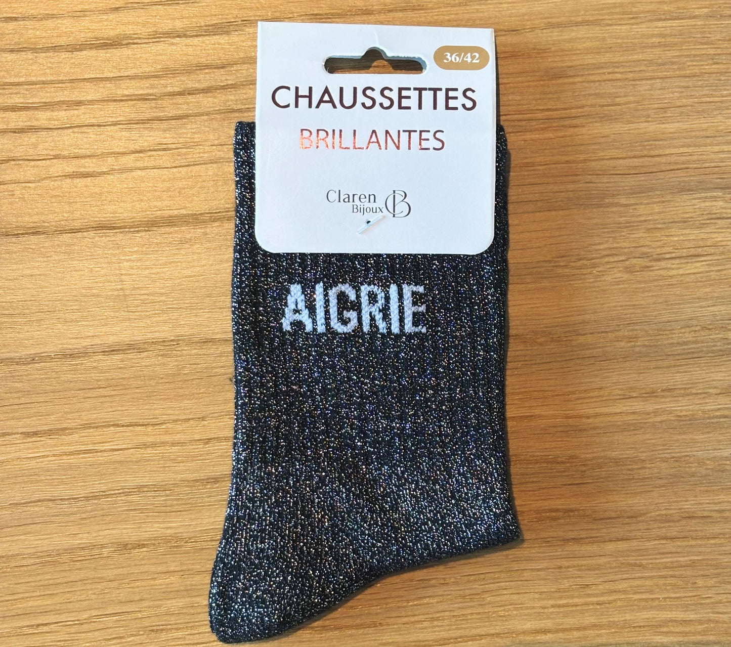 Chaussettes pailletées AIGRIE noires