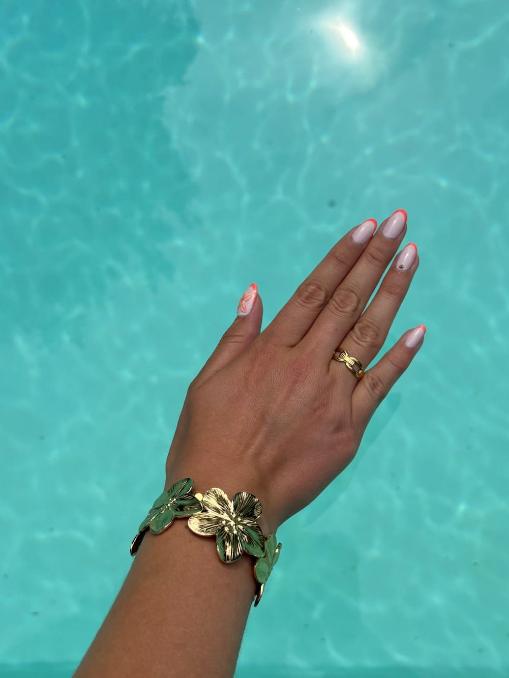 Bague Chloé en acier inoxydable dorée