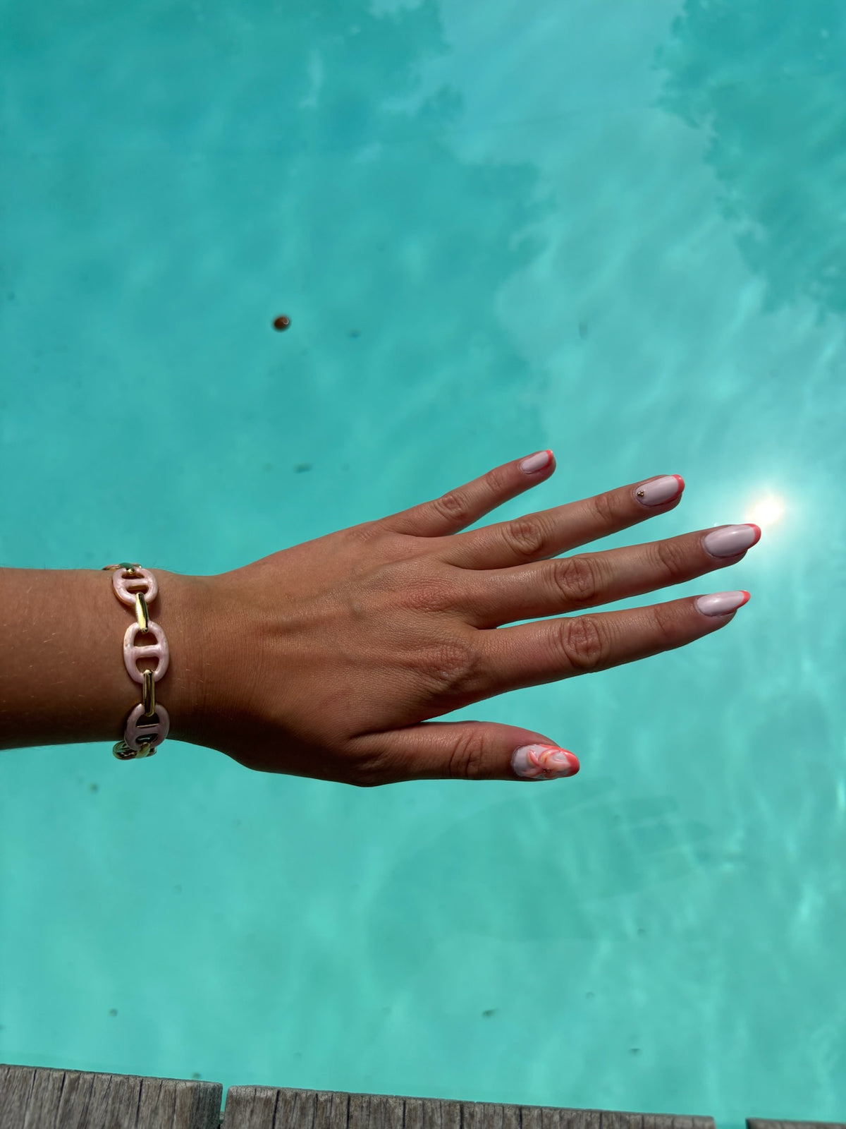 Bracelet jonc Claire en acier inoxydable rose/doré