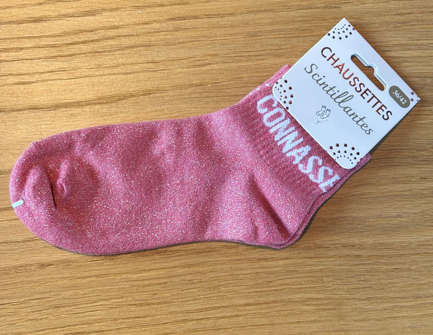 Chaussettes pailletées basses CONNASSE roses