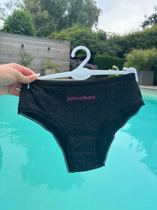 Culotte pailletée AMOUREUSE noire