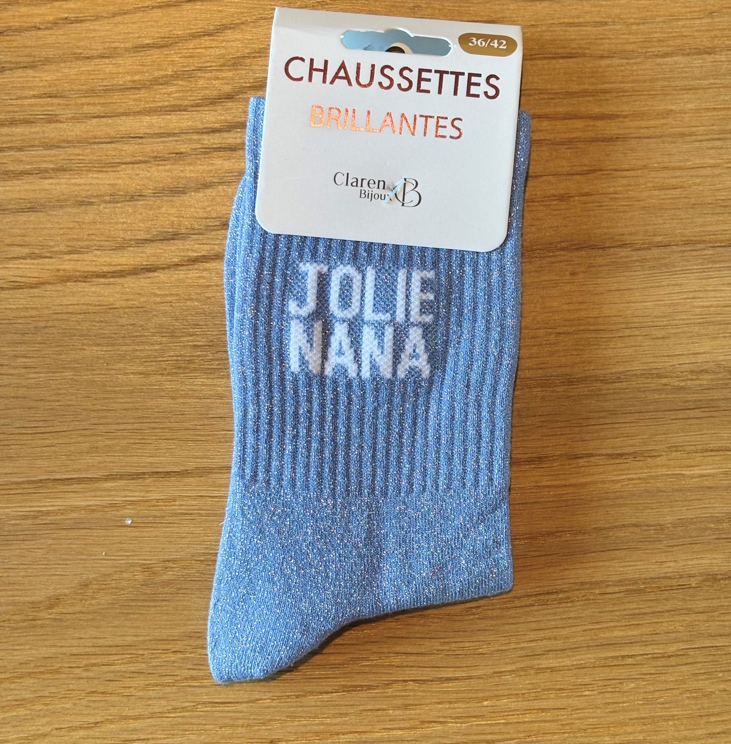 Chaussettes pailletées JOLIE NANA bleues