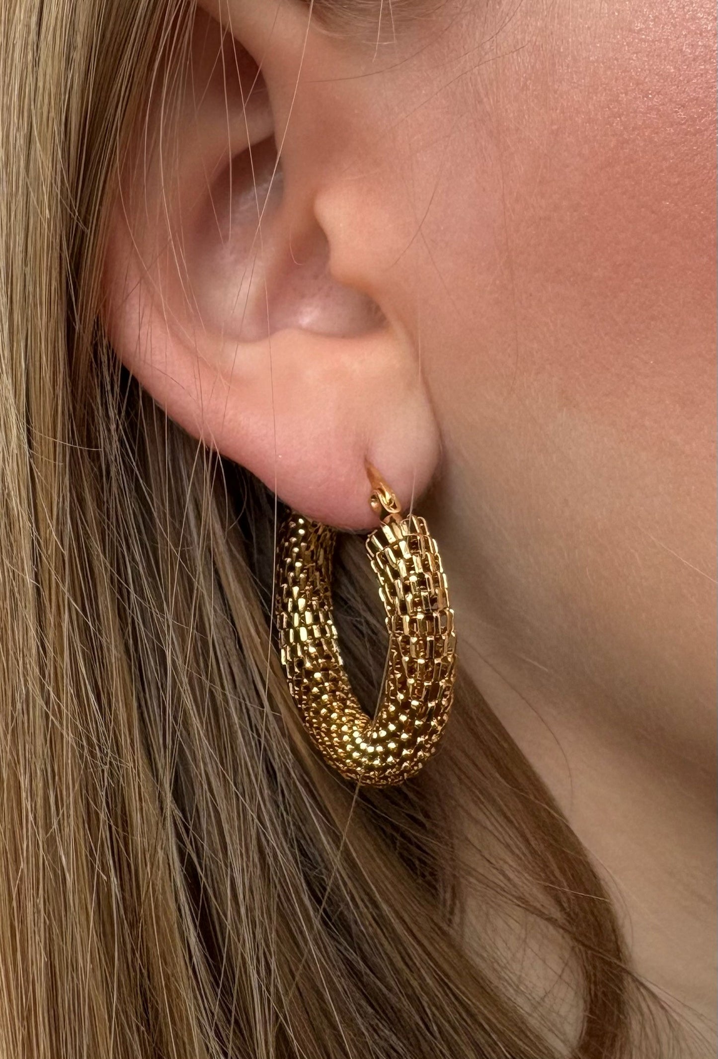 Boucles d'oreilles Julie en acier inoxydable dorées