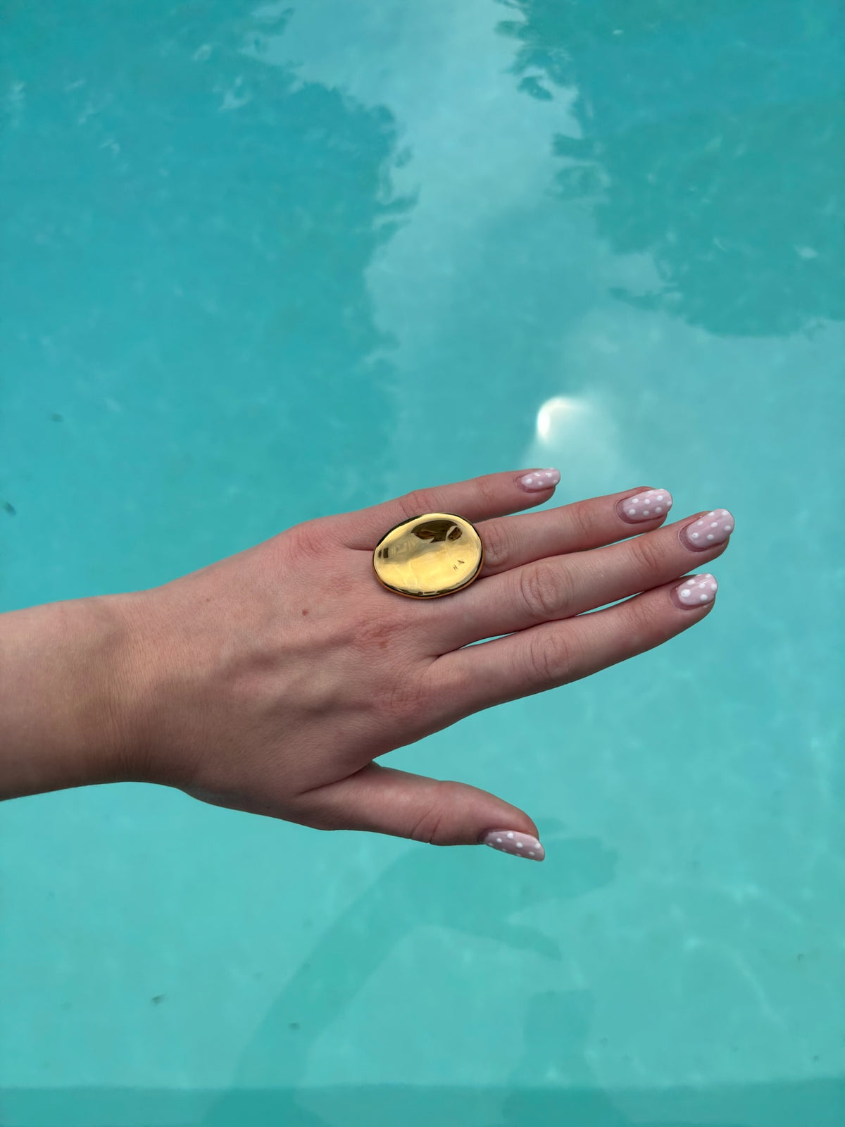 Bague Léna en acier inoxydable dorée