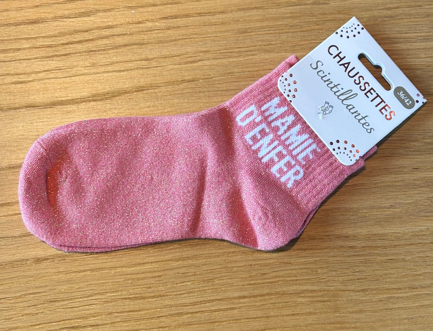 Chaussettes pailletées basses MAMIE D'ENFER corail