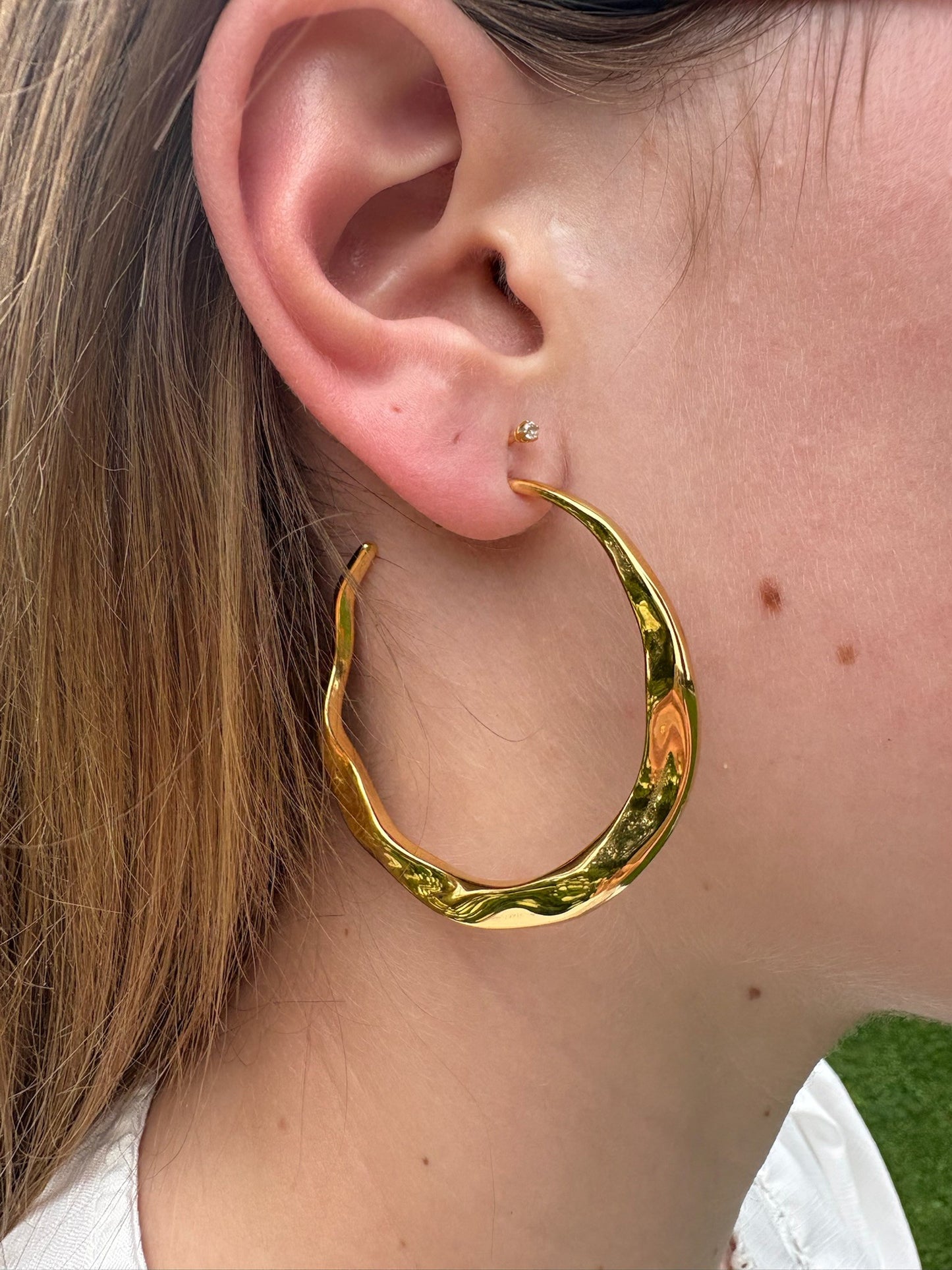 Boucles d'oreilles Maud en acier inoxydable dorées