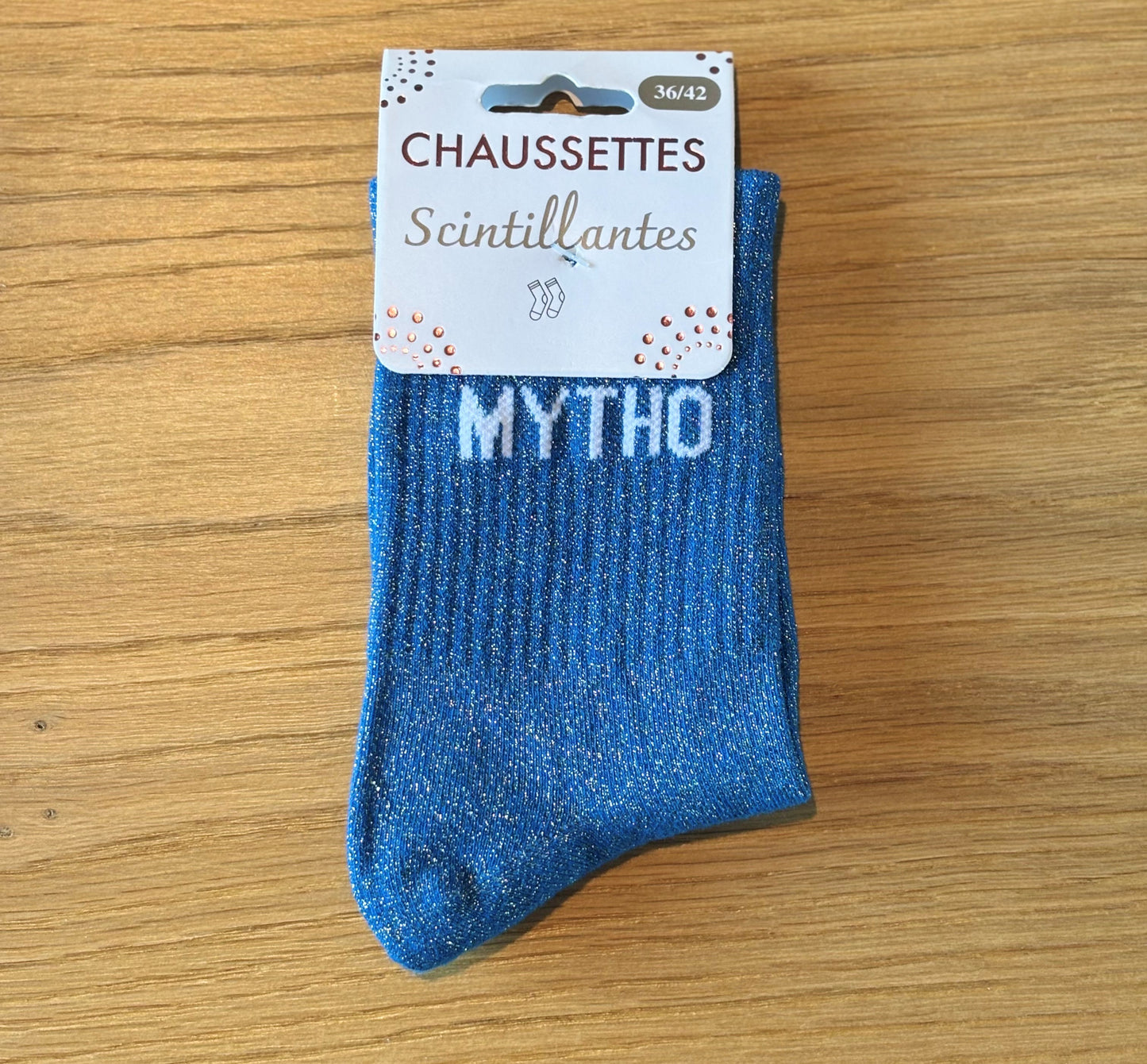 Chaussettes pailletées MYTHO bleues