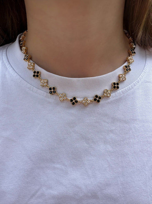 Collier Nina en acier inoxydable noir/gris/blanc/doré