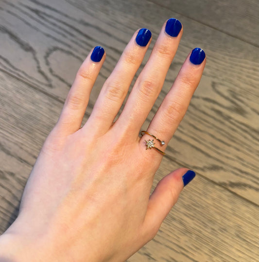 Bague Iris en acier inoxydable dorée