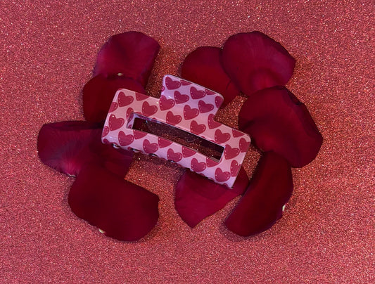 Pince cœurs rose