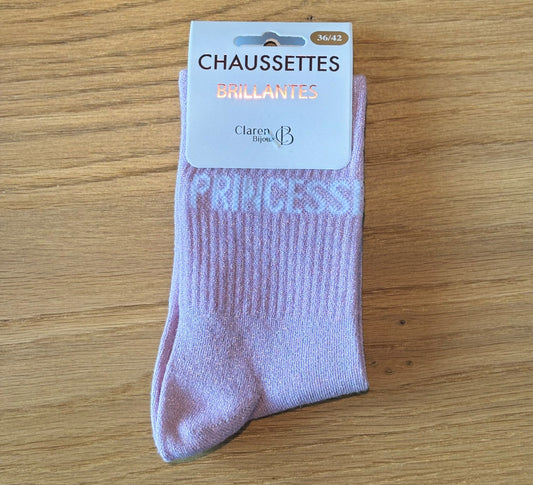 Chaussettes pailletées PRINCESSE roses claires