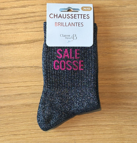 Chaussettes pailletées SALE GOSSE noires