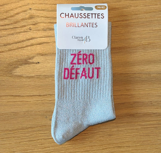Chaussettes pailletées ZERO DEFAUT grises